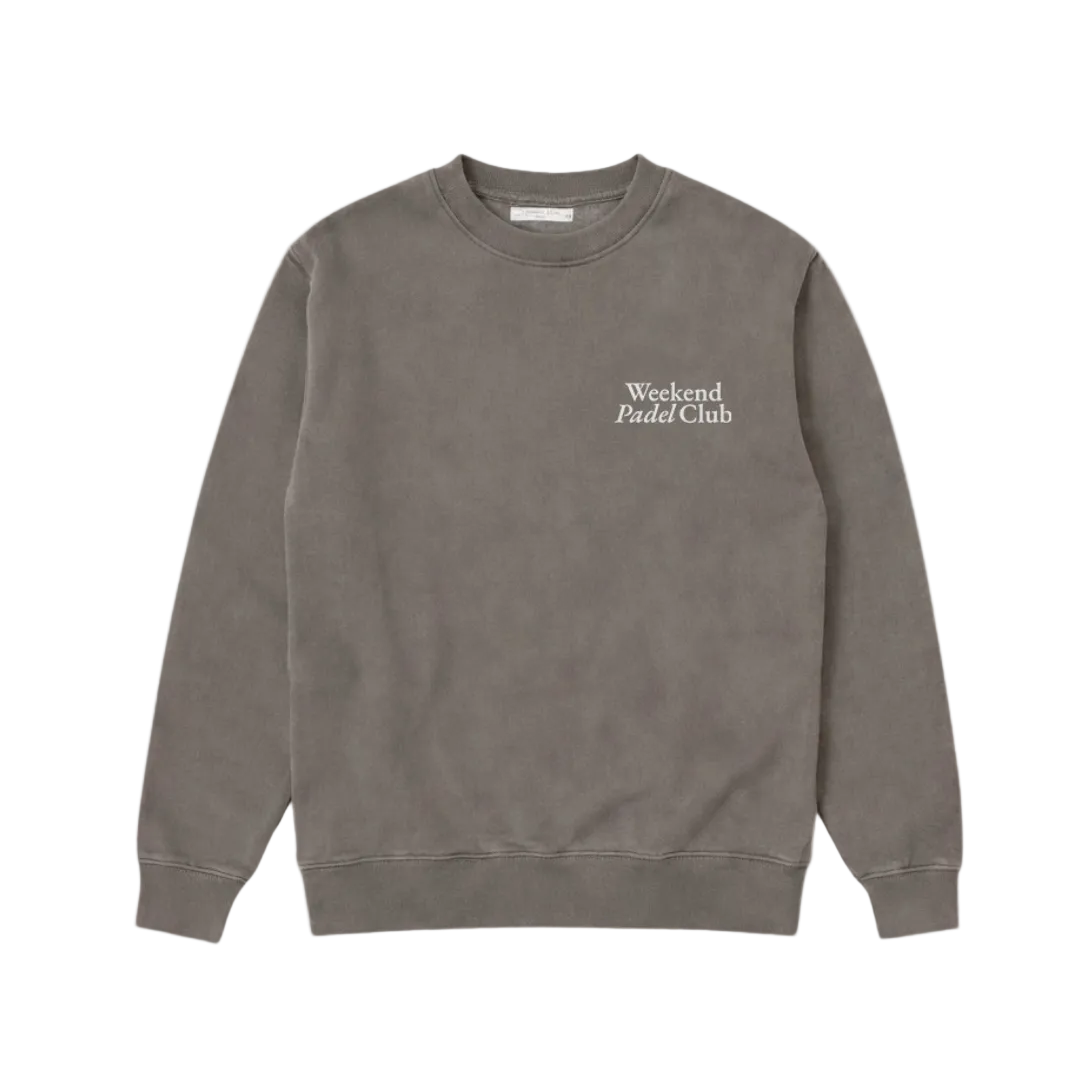 Gray sweatshirt with 'Weekend Paddle Club' text