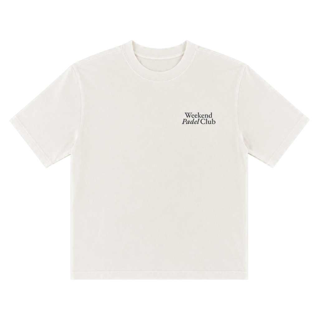 Natural colour tshirt with Weekend Padel Club logo on the chest