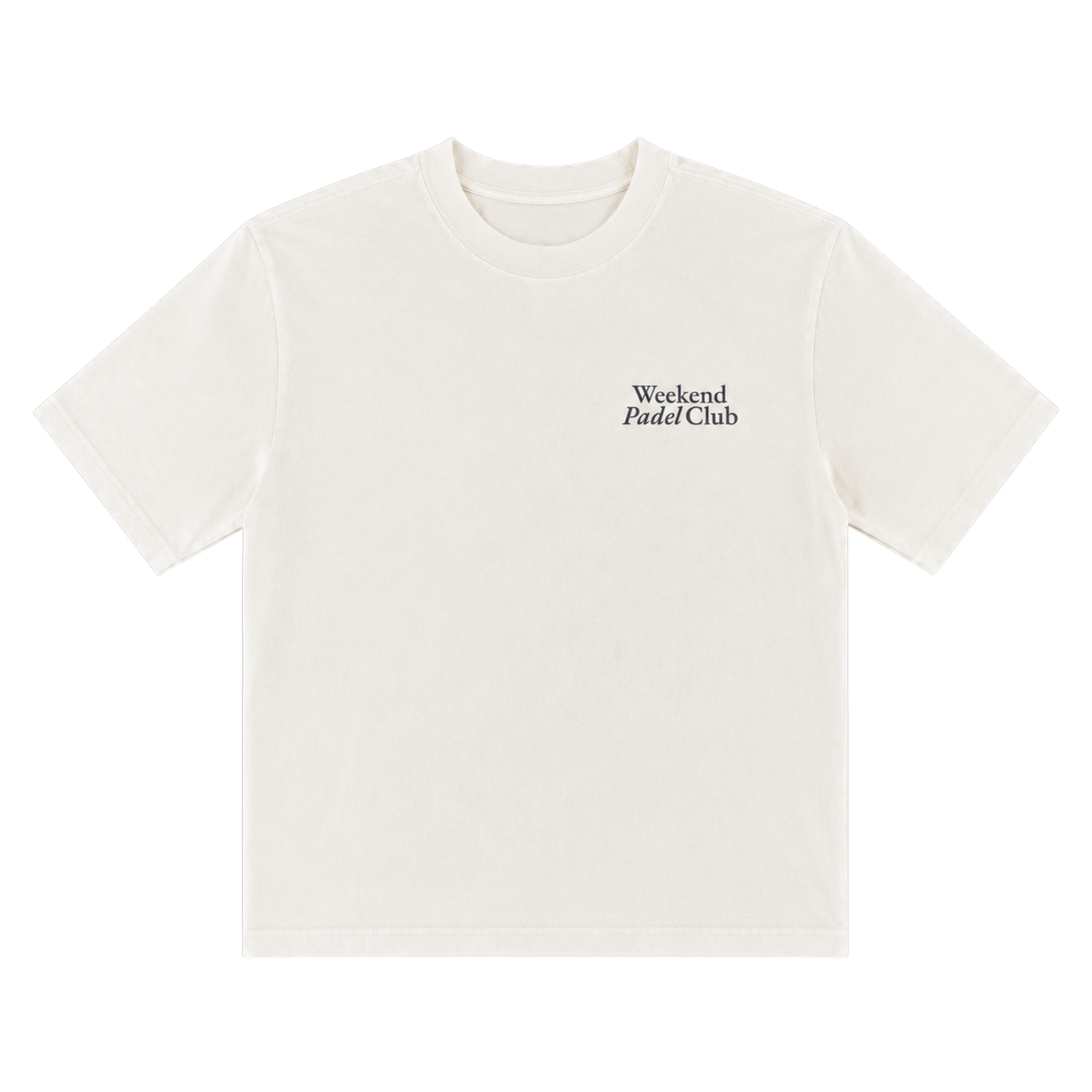Natural colour tshirt with Weekend Padel Club logo on the chest