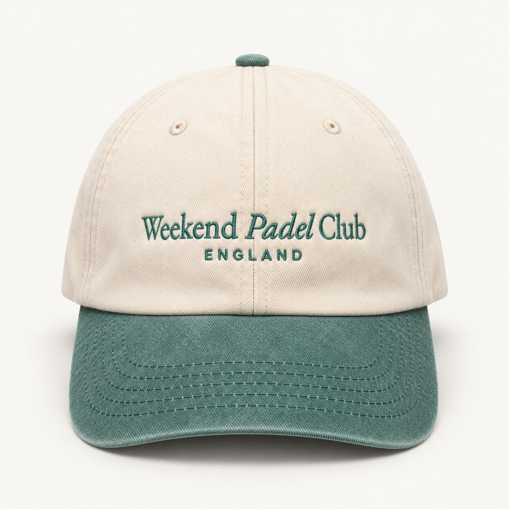 Club Cap in Natural and Vintage Green, front view